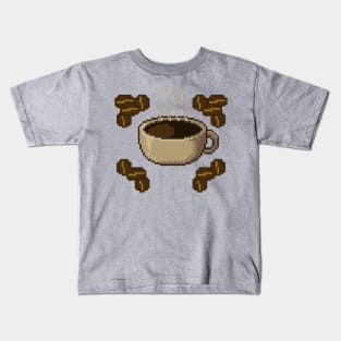 Coffee Cup Pixel Art Kids T-Shirt